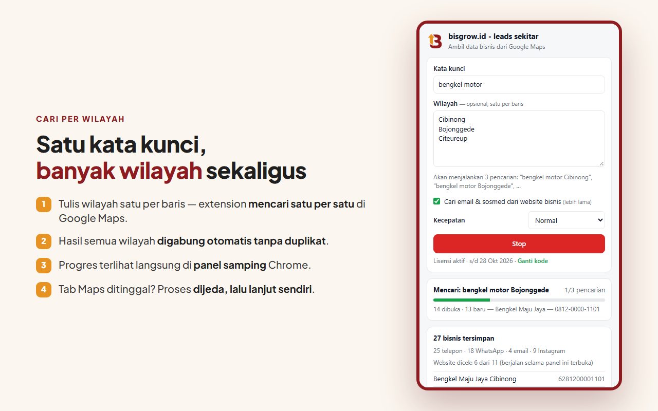Mencari satu kata kunci di banyak wilayah sekaligus